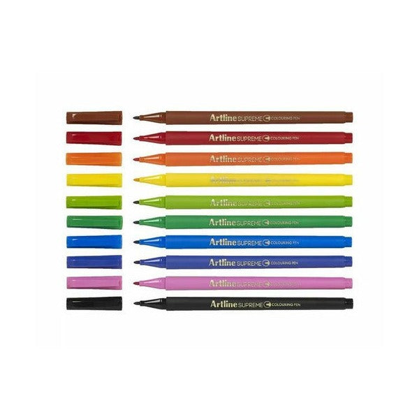 Artline Supreme Fineliner Pen 0.6mm Assorted Pack of 10
