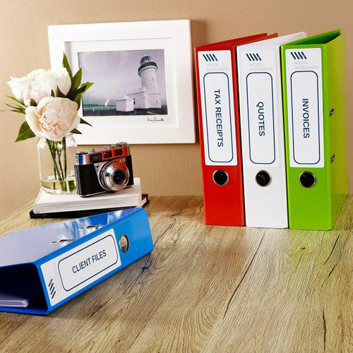 Avery Filing Labels Lever Arch Spine 200 x 60mm 4UP 100 Labels