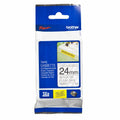 Brother TZe-S151 Strong Adhesive Label Tape 24mm Black on Clear