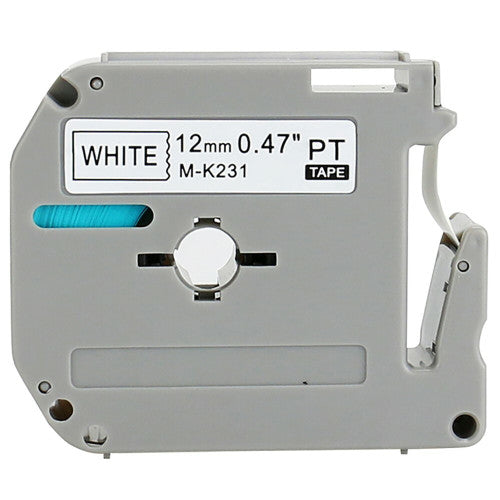 Brother M-K231 Non Laminated Label Tape 12mm Black on White