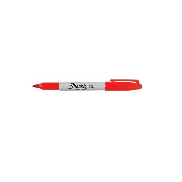Sharpie Permanent Marker Fine Point Red Pack of 12