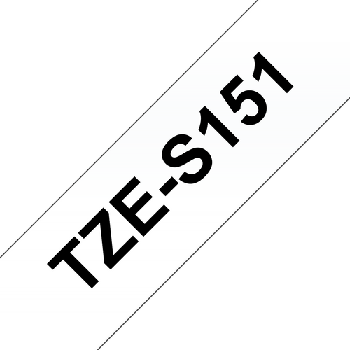 Brother TZe-S151 Strong Adhesive Label Tape 24mm Black on Clear