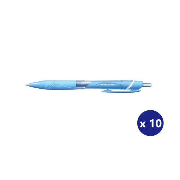 Uni Jetstream Colour Rollerball Pen 0.7mm Light Blue Box of 10