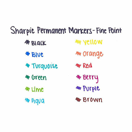 Sharpie Permanent Marker Fine Point Red Pack of 12