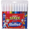 Texta Bullet Tip Colouring Marker Assorted Wallet of 10