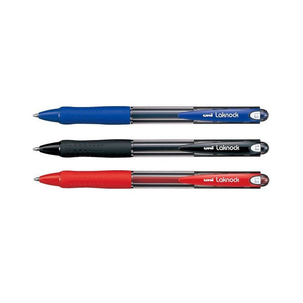 Uni Laknock SN-100 Retractable Ballpoint Pen 1.0mm Blue Box of 12