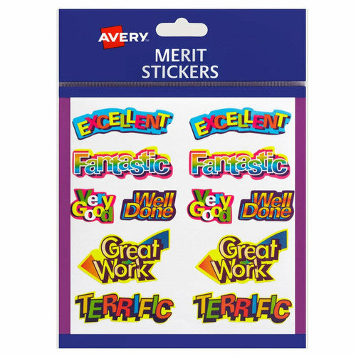 Avery Merit Stickers Caption Shaped 18 x 30mm 120 Pack