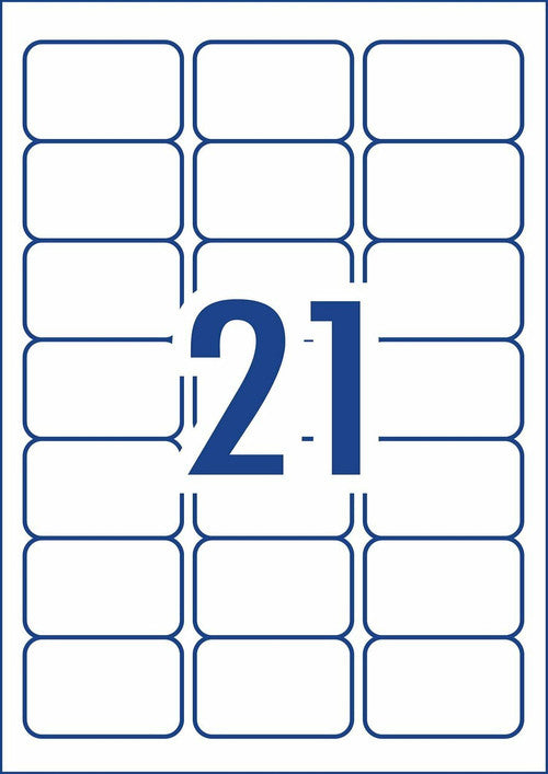 Avery White Address Labels Smooth Feed L7160 63.5 x 38.1mm 21UP 5250 Labels