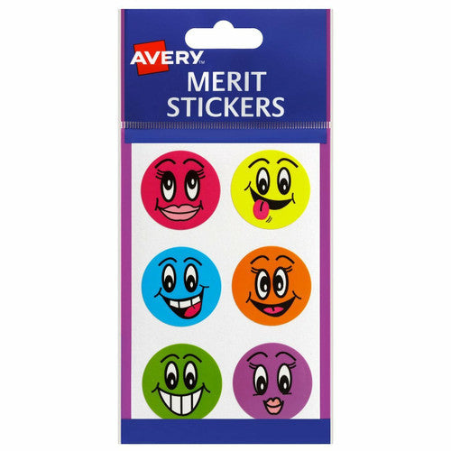 Avery Merit Stickers Smiley Face 30mm Diameter 102 Pack