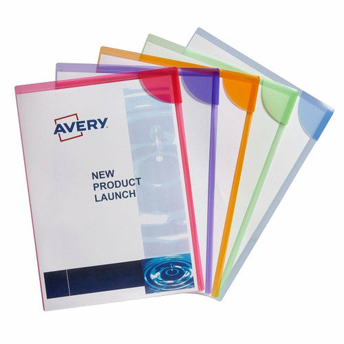 Avery Assorted Colour Lock Files A4 20 Sheets 5 Pack