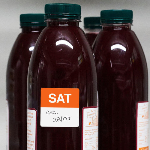 Avery Saturday Day Labels 40 x 40mm Square Orange and White Removable 500 Roll