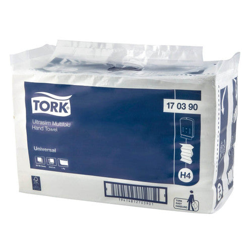 Tork Ultraslim Multifold Hand Towel 1 Ply Universal H4 White Carton of 20 x 180 Sheets