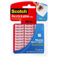 Scotch R100 Restickable Square Tabs 2.5 x 2.5cm Clear Pack 18 Box of 6