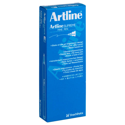 Artline Supreme Fineliner Pen 0.4mm Blue Box of 12