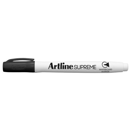 Artline Supreme Whiteboard Markers Black, Box of 12