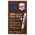 Artline Supreme Brush Marker Blue Box of 12