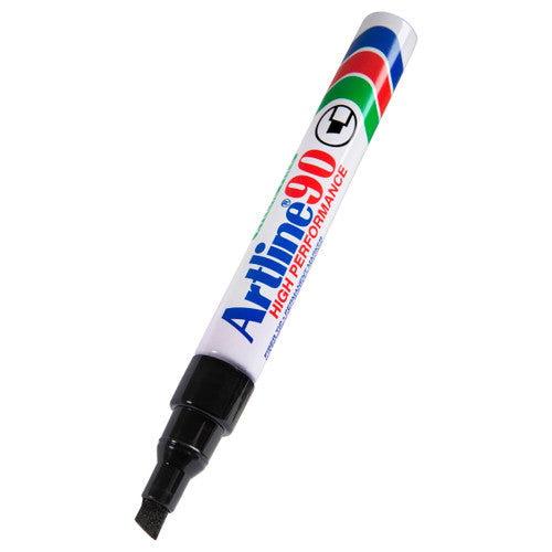 Artline 90 Permanent Marker 5mm Chisel Nib Black Box of 12