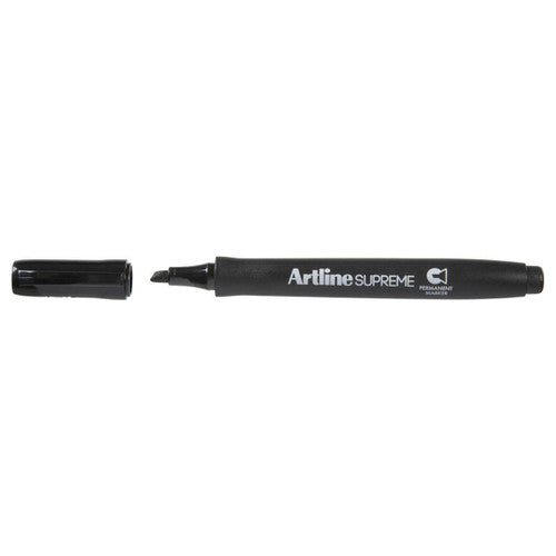 Artline Supreme Chisel Permanent Marker 1-4mm Black Box of 12