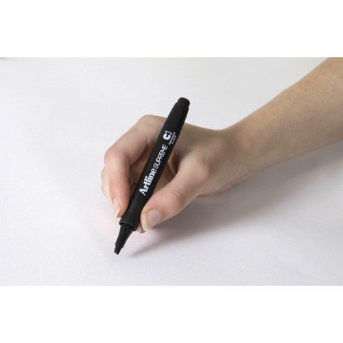 Artline Supreme Chisel Permanent Marker 1-4mm Black Box of 12