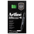 Artline Supreme Chisel Permanent Marker 1-4mm Green Box of 12