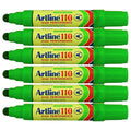 Artline 110 Permanent Marker 4mm Bullet Nib Green Box of 6