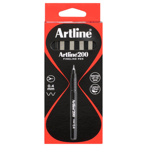 Artline 200 Fineliner Fine 0.4mm Black