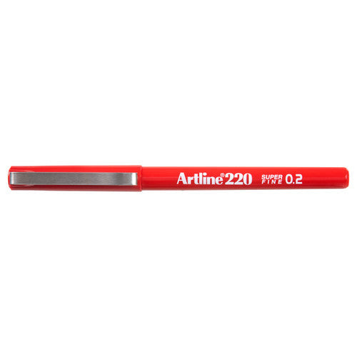 Artline 220 Fineliner Pen 0.2mm Red Pack of 2
