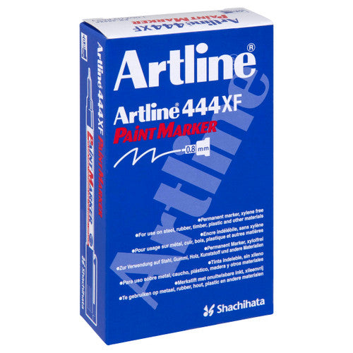 Artline 444 Paint Marker 0.8mm Plastic Tip White Box of 12