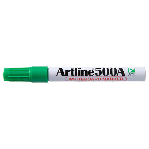 Artline 500A Whiteboard Marker 2mm Bullet Nib Green Box of 12