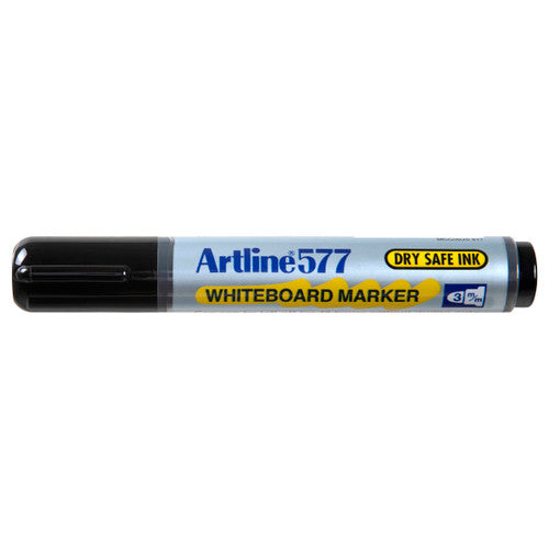 Artline 577 Whiteboard Marker 3mm Bullet Nib Black Box of 12