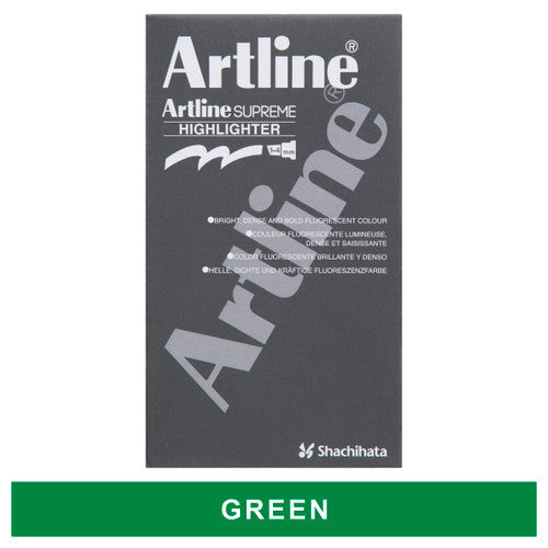 Artline Supreme Highlighter Green Box of 12