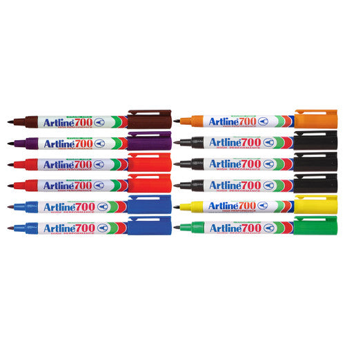 Artline 700 Permanent Marker 0.7mm Bullet Nib Assorted Box of 12