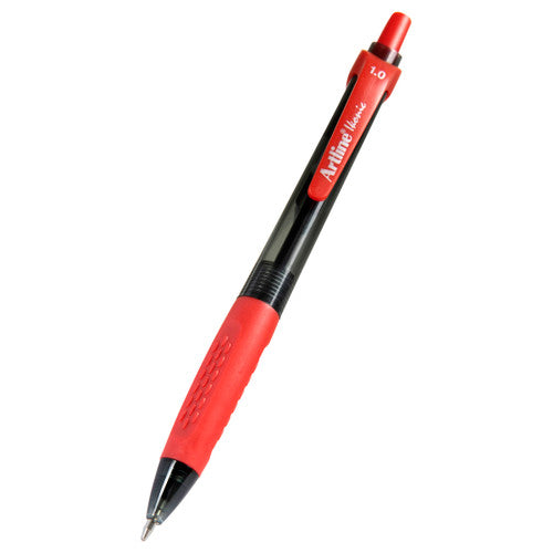 Artline 8410 Ballpoint Pen Retractable Grip Medium Red Box of 12