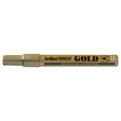 Artline 900 Metallic Permanent Marker 2.3mm Bullet Nib Gold Box of 12