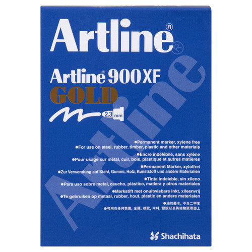 Artline 900 Metallic Permanent Marker 2.3mm Bullet Nib Gold Box of 12