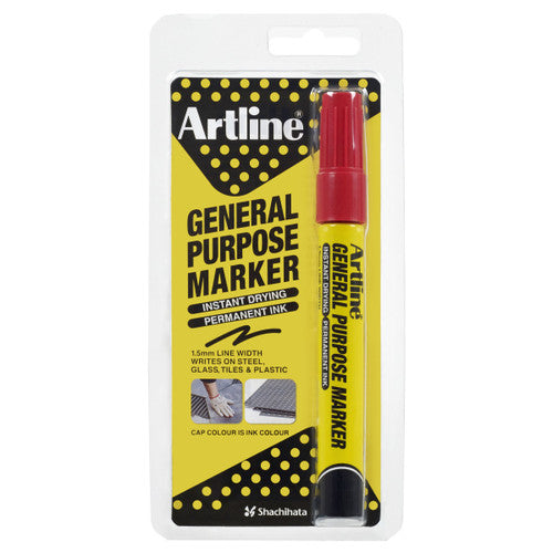 Artline General Purpose Permanent Marker Red Hangsell Box of 12
