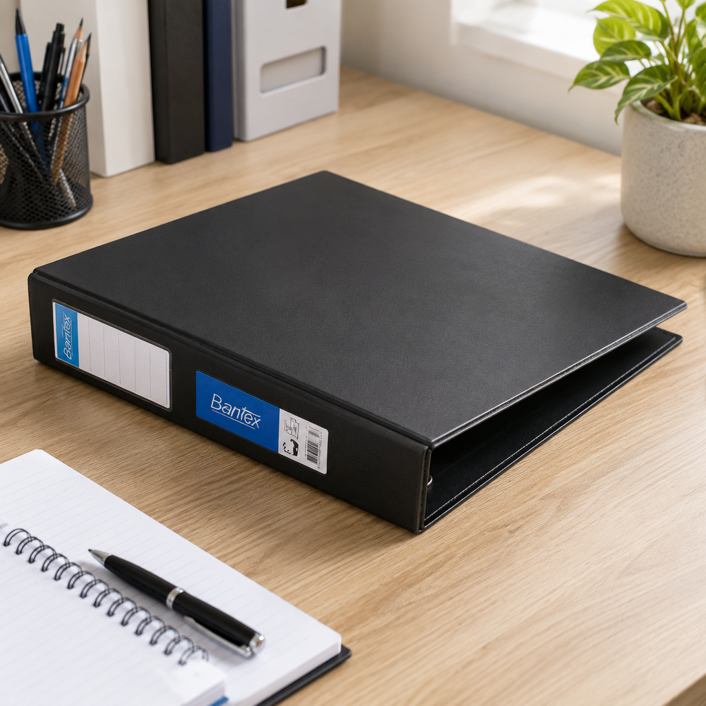 Bantex A3 Landscape Ring Binder 3D 38mm Black Box of 6