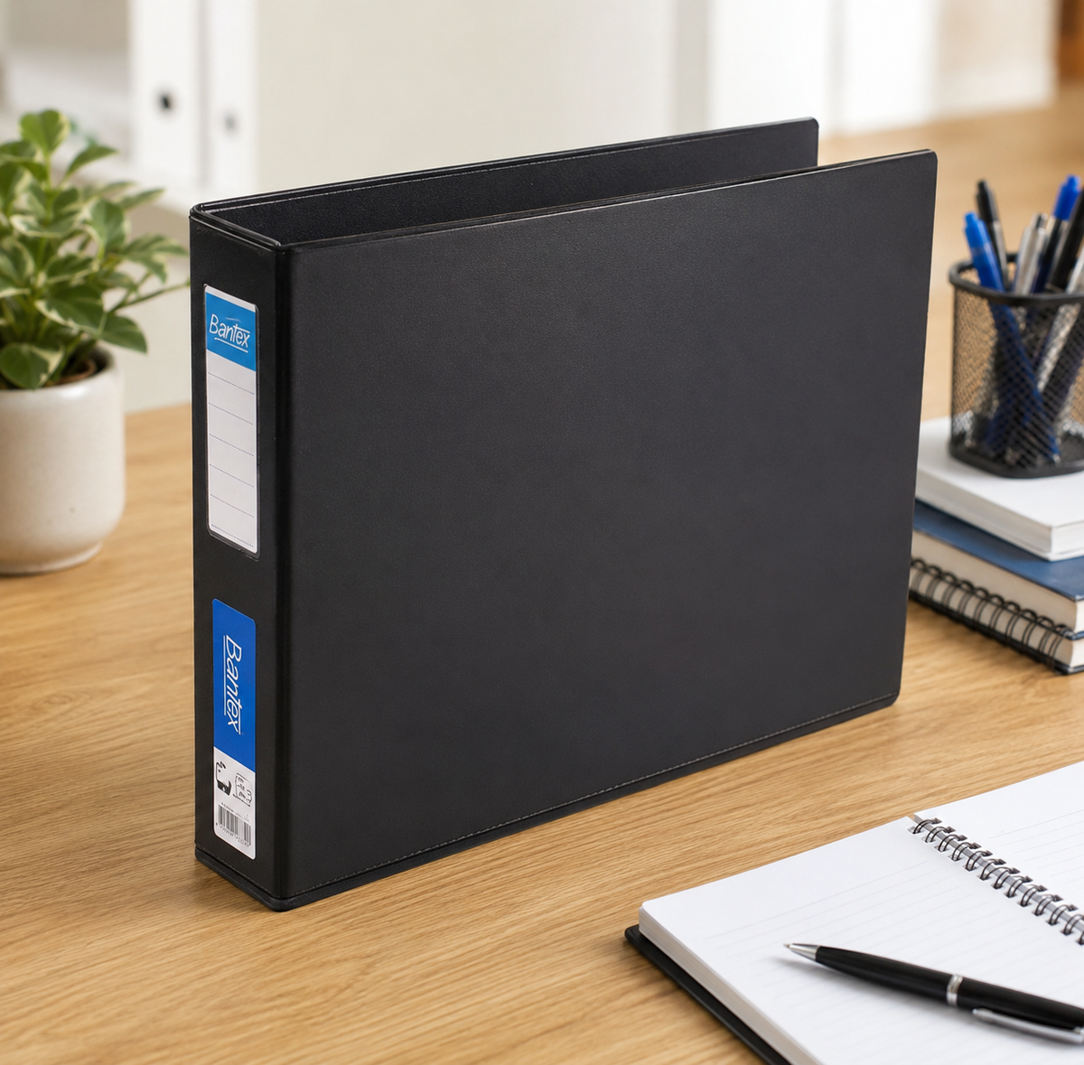 Bantex A3 Landscape Ring Binder 3D 38mm Black Box of 6