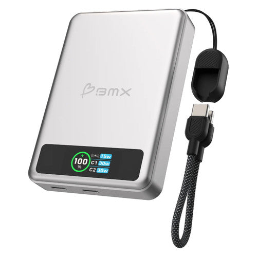 BMX SolidSafe 10K Magnetic Power Bank Silver