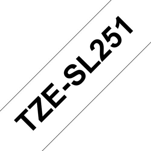 Brother TZe-SL251 Self-Laminating Label Tape 24mm Black on White