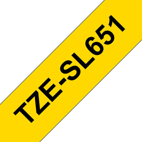 Brother TZe-SL651 Self-Laminating Label Tape 24mm Black on Yellow