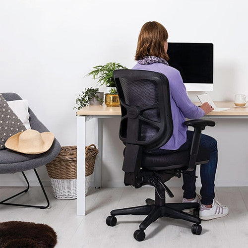 Buro Metro With Seat Slide Polished Aluminium Base With Arms Zen Black