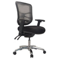 Buro Metro With Seat Slide Polished Aluminium Base With Arms Zen Black