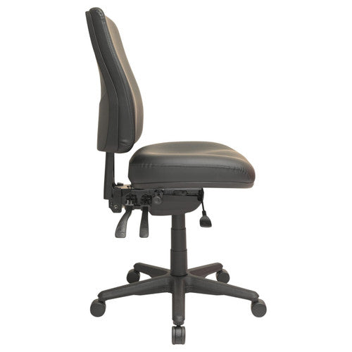 Buro Roma 3 Lever High Back Dillon PU With Seat Slide Without Arms Vinyl Black