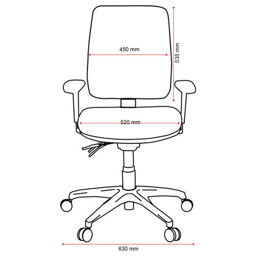 Buro Roma 3 Lever High Back With Seat Slide With Arms Black