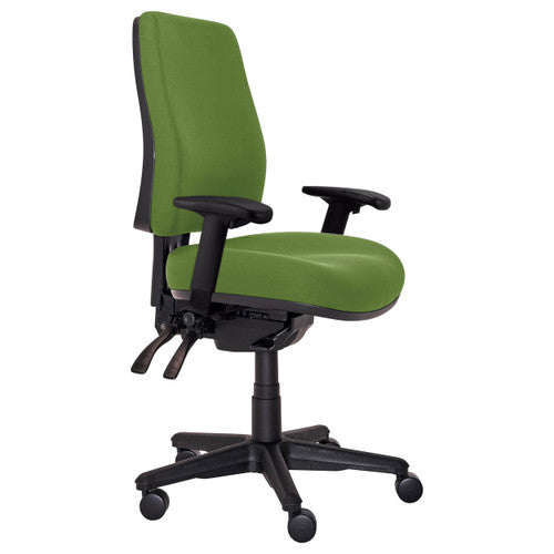 Buro Roma 3 Lever High Back With Seat Slide With Arms Green