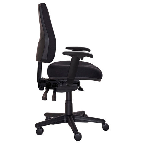 Buro Roma 3 Lever High Back With Seat Slide With Arms Red
