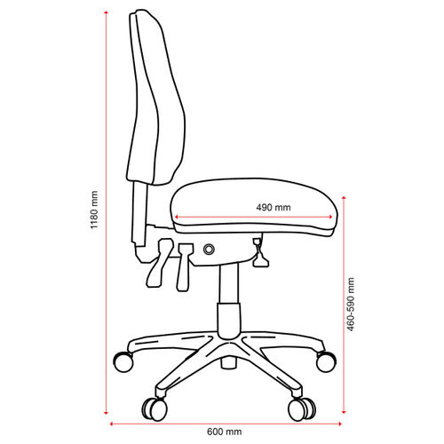 Buro Roma 3 Lever High Back With Seat Slide Without Arms Navy