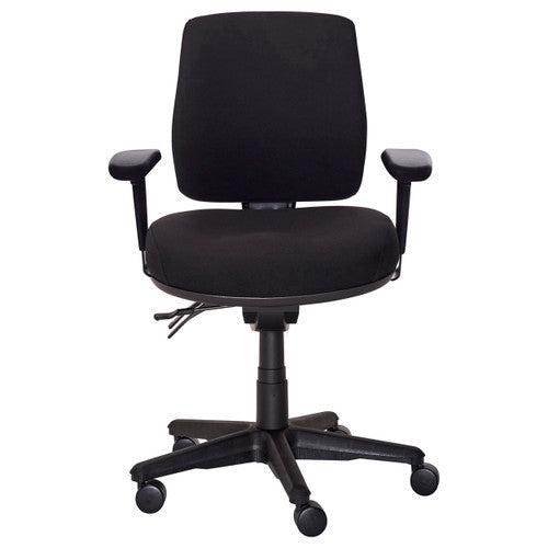 Buro Roma 3 Lever Mid Back With Seat Slide With Arms Red