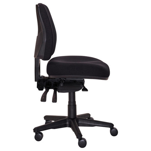 Buro Roma 3 Lever Mid Back With Seat Slide Without Arms Charcoal